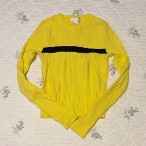 Forever 21 Yellow Sweater with Black Stripe